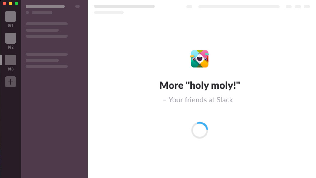 Slack desktop app using skeleton screens while loading